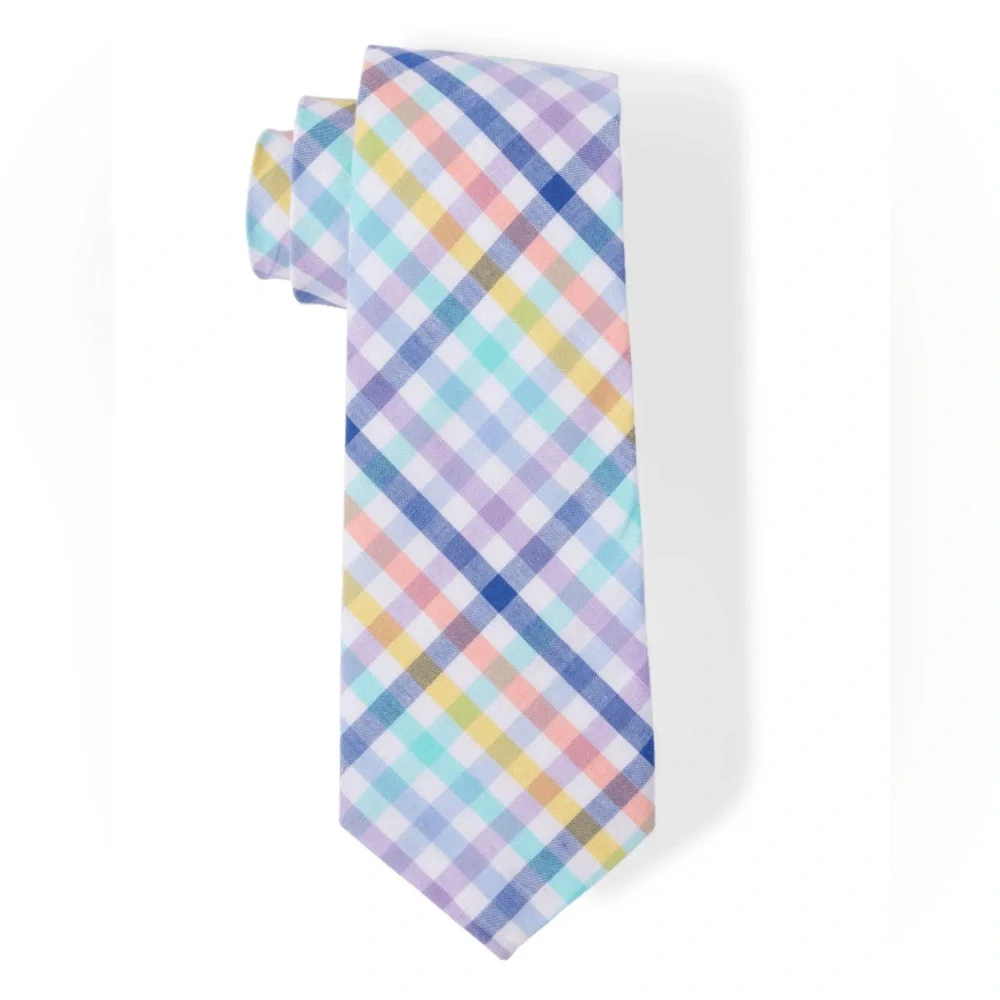 Children’s Place Easter Spring Gingham Pastel boys Striped Tie 8-16 New